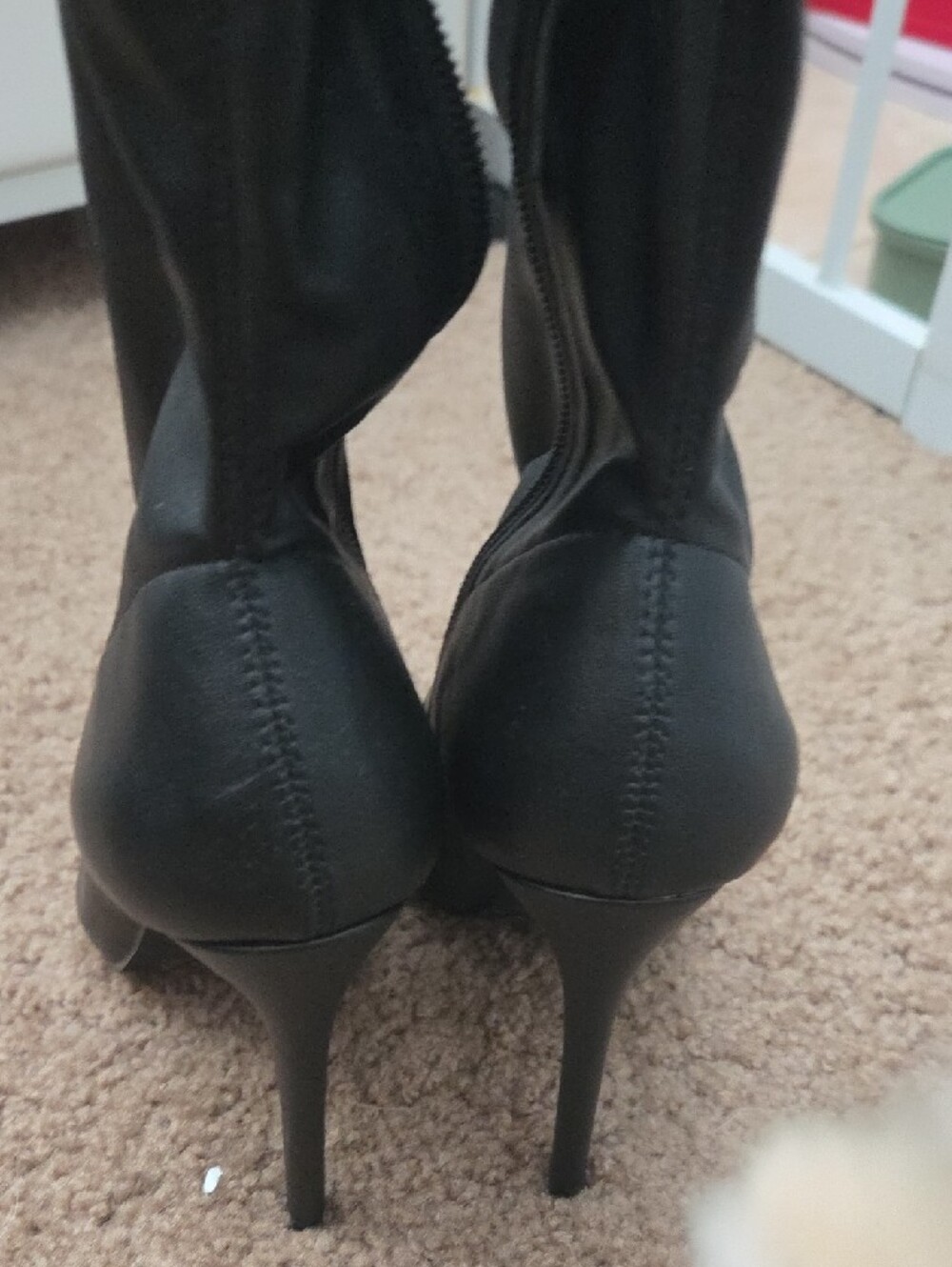 Black Over-the-Knee Stiletto Boots - Picture 3 of 5